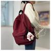 Mochila de estilo coreano para mulheres Mochila de cor sólida simples de grande capacidade para estudantes do ensino médio Mochila para estudantes universitários do ensino médio para homens
