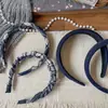 Nuevo Coletero Azul a Cuadros Estilo Coreano para Niñas, Lazo de Tela Hecho a Mano para Moño con Diadema de Corona Alta para Mujeres