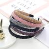 Diadema de strass estilo coreano diadema de cristal de cuatro filas accesorios para el cabello diadema hecha a mano cuentas de hilo de pescar dulce dama estilo elegante