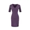 Vestido de estilo americano picante para mujer, cuello en V, abotonado, manga media, verano 2026, nuevo, francés, pura deseo, ajustado, bodycon, largo