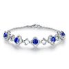 Pulsera Zhenrong Caibao serie lujo europeo y americano noble creativo imitación zafiro joyería de plata Seiko al por mayor