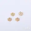 Base Hueca de Flor de Oro de 14K Chapado que Conserva el Color Espaciador de 6 mm Accesorios de Tapa de Flor para Pulsera de Cuentas de Joyería Hecha a Mano para Bricolaje
