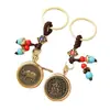 Llavero de latón con Dios de la Riqueza del Zodiaco, giratorio, cobre puro, Dios de la Riqueza Wu, doce signos del zodiaco, giratorio, colgante de llave de dinero, venta al por mayor