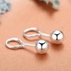 Aretes de tuerca de Plata Pura 990 plata esterlina para hombres y mujeres cuentas redondas brillantes cuidado de las orejas aretes de tuerca de plata para niña joyería