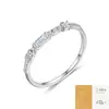 Anillo de Plata de Ley S925 con Moissanita Corte Princesa para Mujer, Anillo Cerrado Totalmente de Moissanita, Más Vendido en Stock desde Fábrica