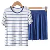 Conjunto de Pijama de Manga Curta de Modal para Crianças no Verão, Estilo Fino para Meninos e Meninas, Roupa de Ar Condicionado para Bebê, Roupa Infantil, Combinação Pai-Filho