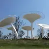 Escultura de Árvore de Aço Inoxidável para Exterior Processamento de Metal de Árvore Corte Paisagístico Quadrado em Formato de Árvore Galeria de Folhas Luminosas Ornamentos