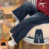 Jeans Acampanados Pequeños con Forro de Felpa Estilo Otoño e Invierno para Niñas Bebé Tendencia Ropa Gruesa de Invierno 2025