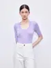 Dragón Marino Warren Eva Hilo de Lana Yangzi Alemán 26 Primavera/Verano Camiseta Básica de Mujer Cuello Redondo Manga Corta Top de Punto
