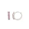 Novos Brincos de Zircônia Três Diamantes, Versátil Feminino Exquisito Zircônia Rosa Fofo, Joia de Orelha Feminina Fresca e Doce