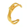 Pulsera de Apertura Corporal Creativa Transfronteriza para Mujer Pulsera Popular Personalizada Europea y Americana Acero de Titanio Chapado en Oro de 18K Fundición de Industria Pesada