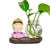 Dios Guardián del Zodiaco Chino Rábano Verde Florero Hidropónico Adorno Zhong Kui Dios de la Riqueza Bodhisattva Decoración de Escritorio de Oficina Adorno Cultural y Creativo