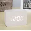 Reloj electrónico LED minimalista transfronterizo multifuncional de escritorio de madera despertador estudiante niños perezosos control por voz reloj de mesa