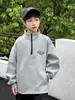 2025 Nueva Sudadera de Forro Polar para Niños Otoño e Invierno Color Contrastante Cremallera Cuello Alto Panda Yuan Yuan Chaqueta Cálida para Niños