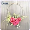 Guirlanda de Flores Artificiais Estilo Simples de Cobre para Primavera e Outono Decoração de Porta da Frente Janela Pendurada Venda Direta da Fábrica