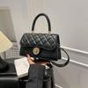 Bolsa Feminina para o Dia a Dia, Luxo Leve, Cor Sólida, Elegante, Simples e Moderna, Bolsa Feminina 2025, Fivela com Trava, Ombro Único, Transversal, Bolsa de Mão, Pequena Bolsa Quadrada