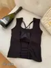 Ropa Exterior de Moda con Espalda Descubierta y Cordones para Mujer, Nuevo Estilo Coreano Verano 2026 Top sin Mangas Ajustado con Almohadillas en el Pecho