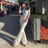 26 estilos nuevos en 2 colores, jeans acampanados versátiles de primavera-verano, tiro bajo, ligeramente elásticos, estilo retro americano de chica popular, adelgazantes para mujer