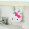 Caja de almacenamiento creativa de gato de dibujos animados sin perforaciones, linda caja de almacenamiento de plástico multiusos para artículos pequeños en el baño