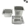 Caixa retangular espessa para temperos gastronorm display de caixa com marcações para recipientes gastronorm pote picante quente aço inoxidável fast food