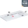Gabinete de Baño Cerámico de Pared con Cubierta Semi-Empotrada, Lavabo Único Integrado con Placa de Roca para Lavado de Baño y Lavado de Manos