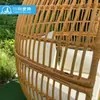 Silla de Ratán para Ocio al Aire Libre Silla Huevo de Ratán Tejida en Hierro Estilo Europeo Mueble de Silla de Ocio al Aire Libre para Hotel Villa Jardín Casa de Huéspedes
