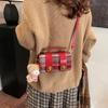 2025 Nuevo Bolso de Mano Magenta Berry para Mujer Otoño e Invierno Bolso Cambridge Bolso de Boda a Cuadros Bolso Pequeño de Hombro Cruzado