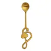 Acero Inoxidable Dorado Nota Musical Corazón Forma Cuchara de Café Restaurante Té de la Tarde Postre Pastel Cuchara Helado Cuchara Cuchara
