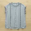 Camisa de encaje artístico para mujer, transpirable, apta para la piel, estilo commuter, manga larga, corte holgado, top tipo cárdigan versátil con botones