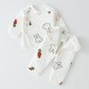 Conjunto de Duas Peças Outono e Inverno para Recém-Nascidos Meninos e Meninas, Conjunto Quente de Roupa Íntima Kimono de 0-3 Meses para Bebês e Crianças Pequenas