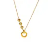 Collar Transfronterizo de Acero de Titanio Dorado, Joyería de Lujo Ligero de Alta Gama Transfronteriza para Mujer, Cadena para Clavícula que No se Desvanece, Cadena para Suéter de Acero Inoxidable