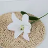 Producto de Flor de Hilo Terminada, Ramo Individual de Lirio Tejido a Crochet Puramente Hecho a Mano, Flor Artificial, Regalo de San Valentín, Flor Tejida a Mano