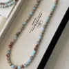 24 Nuevas Piedras Naturales Nicho Diseño de Alta Gama Collar Azul Leche para Mujer Cadena de Clavícula con Cuentas Primavera y Verano Lujo Ligero Nicho