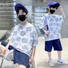 Camiseta de Verano de Manga Corta para Niños 2026 Nueva Ropa de Verano para Niños, Algodón Puro Manga Media Marca de Moda para Niños Mayores