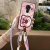 Adecuado para Funda de Teléfono Móvil Nokia Cáscara Blanda Pareja Nuevo Dos Tonos Moderno Diagonal Resistente al Polvo Colgante del Cuello Simple Creativo Versión Q