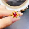 Anillo Popular de Rubí Natural de Venta al por Mayor de Fábrica Plata S925 Incrustado Piedra Principal 5*7 Joyería de Lujo Venta Directa de Fábrica