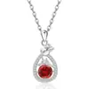 Comercio Exterior Transfronterizo Colgante de Plata de Ley S925 Rosa Full Diamond Amazon Doce Piedras de Nacimiento Collar Simple Versátil de Lujo Ligero