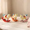 Adorno de Caballo Mecedora de Cerámica que Simboliza Riqueza y Buena Suerte, un Juguete de Escritorio para Aliviar el Estrés, Pequeña Decoración Curativa de Regalo