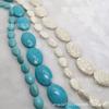Cuentas de turquesa artificial azul y blanca de 4 a 40 mm con agujero recto ovalado, cuentas de denier, pulseras de bricolaje, joyería de cuentas sueltas, venta al por mayor