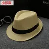 [Punto de Papel] Sombrero de Panamá de Color Puro Jazz para Padres e Hijos Sombrero de Copa Británico para Hombres y Mujeres Parejas