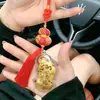 Chaveiro Dourado Ano Novo do Cavalo Pingente de Celular Decoração de Carro Chaveiro de Bolsa Presente com a Mensagem "Fortuna ao Seu Alcance" e "Boa Sorte em Tudo"