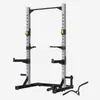 Rack de Sentadillas Independiente, Rack de Press de Banca de Medio Marco, Rack de Pórtico para Barra Olímpica Comercial Integrado, Equipo de Fitness para Levantamiento de Pesas en Casa