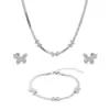 Nuevo conjunto de collar y pulsera de acero inoxidable estilo europeo de doble capa, cadena para la clavícula de temperamento dulce personalizada, versátil