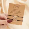2 piezas/set Pulsera de Amistad para Pareja con Dijes Corazón de Amor Margarita Piedra Volcánica Pulseras Brazalete Para Mujeres Hombres Joyería de Deseos de Suerte