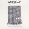 Bufanda de Cachemira a Cuadros Estilo Japonés y Coreano Nueva de Invierno Atmósfera Estilo Pequeño Chanel Gruesa Cálida para Mujer Chal Versátil de Barba Corta