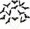 Decoração de bolo de Halloween com traje de morcego Cupcake Sobremesa Sobremesa Plug-in Decoração de Halloween