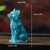 Grava de cristal natural zorro sentado adorno animal de resina para escritorio accesorio de decoración