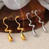 Brincos Exagerados de Design Único Novo Europeu e Americano Aço Inoxidável Banhado a Ouro 18K Moda Ouro e Prata Joias Personalizadas para Mulheres