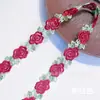 Fábrica de Yiwu Enredadera de Rosas Colorida Bordado Hueco Código de Barras Ropa para Niños Sombrero de Paja Adorno de Encaje Accesorios Al por Mayor