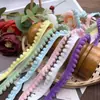 Accesorios de Encaje de Diente de Perro con Bola de Pelo Colorida de Gama Alta Cinturón Decorativo Cinta Tejida Hecho a Mano DIY Accesorios para Ropa Lolita